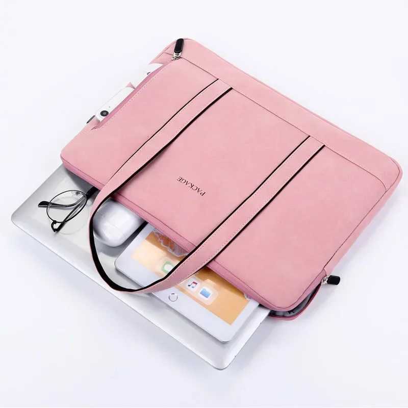 13 14 15 15.6 Inch Laptop Bag Handbag Wen Notebook Bag for MacBook Pro Air 13 Case Xiaomi Asus PU Leather Luxury Computer Bag y250730