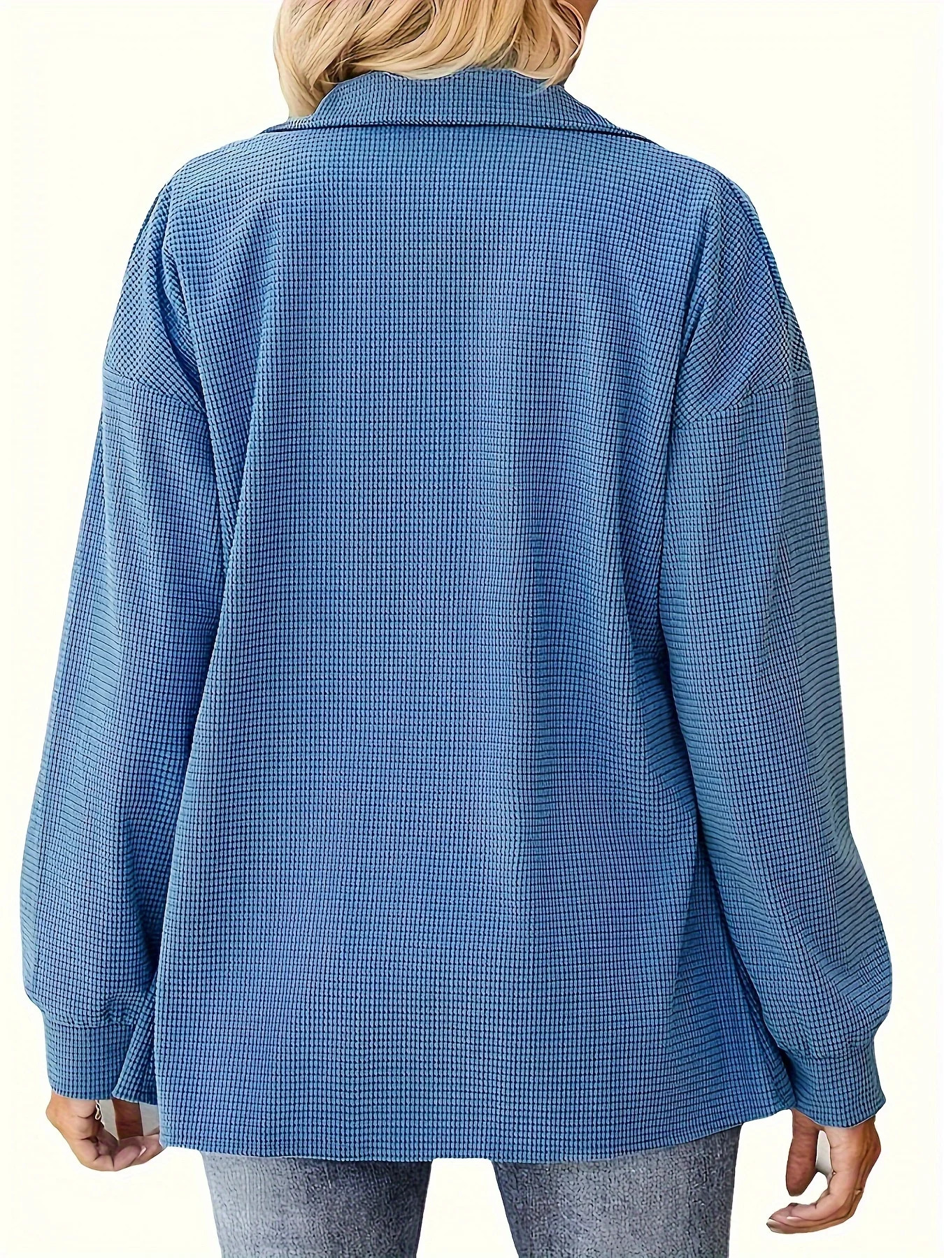 Women Plus Size Casual Knit Jacket Polyester Solid Color Lapel Collar with Button Detail Slight Stretch Fabric for Spring 250729