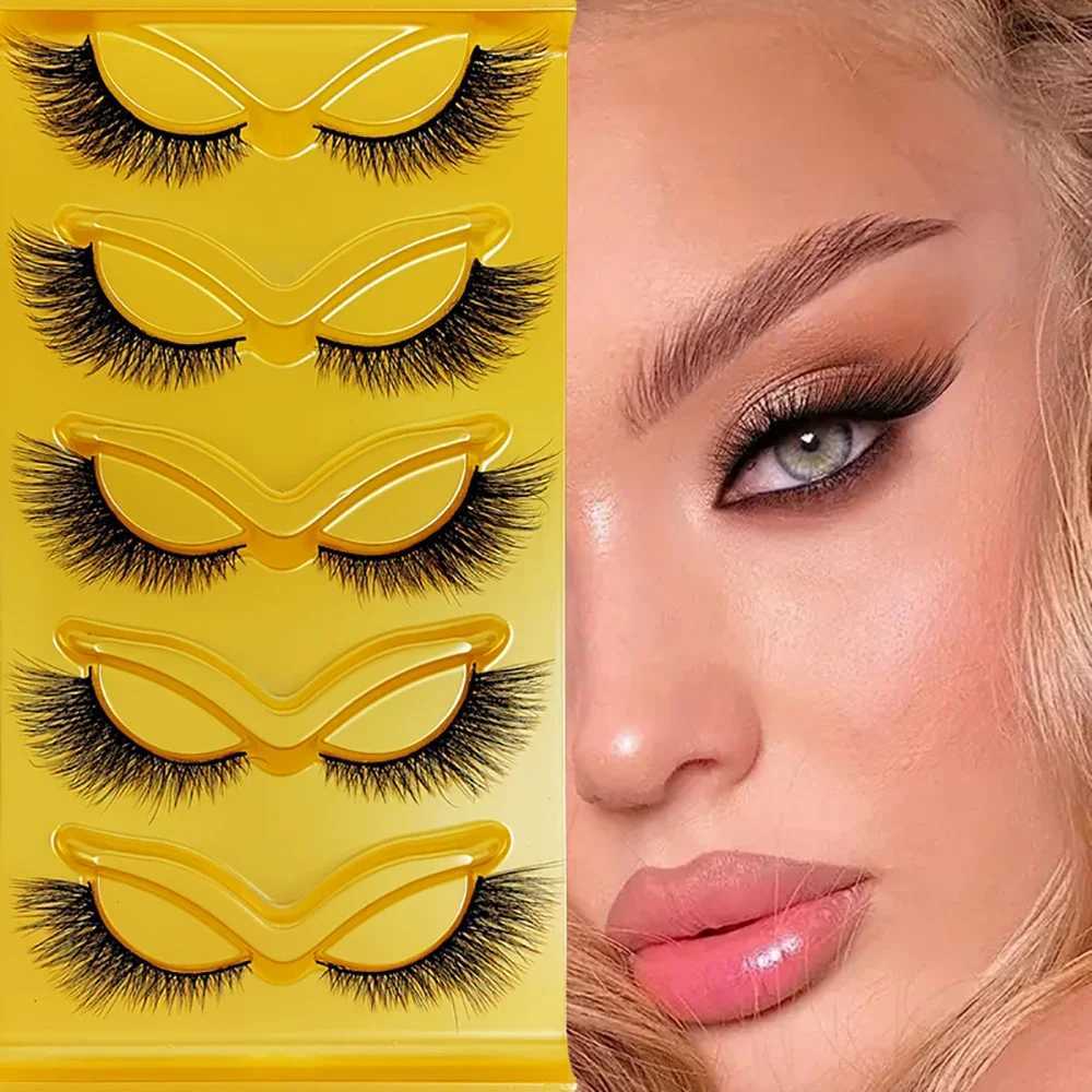5 Pairs Cat Eye Lashes Wispy Fake Lashes Fluffy Cat Eye Lashes Extensions False Eyelashes Z250731