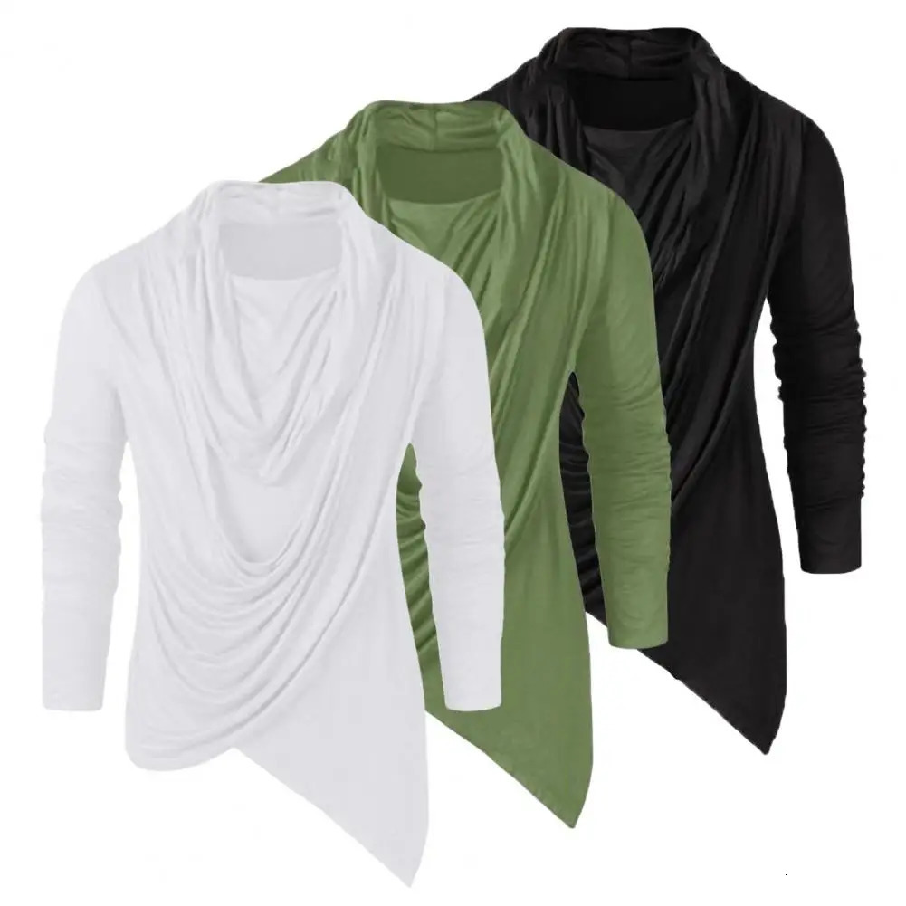 Men Pullover Asymmetrical Punk Hip Hop Zipper Hoodie Gothic Streetwear Harajuku Nightclub Stage Hooded Cloak Sweatshirt Male 250729