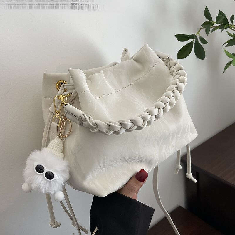 High-end Stylish Niche Pink for Women New Versatile Crossbody Fashion Handbag Bucket Bag