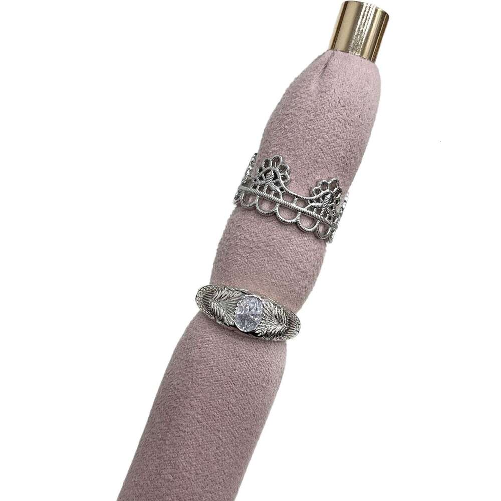 2025 Spring New Style Lace Edge Hollow Ring with Zircon Center Inlay and Fine Carving Pattern 159