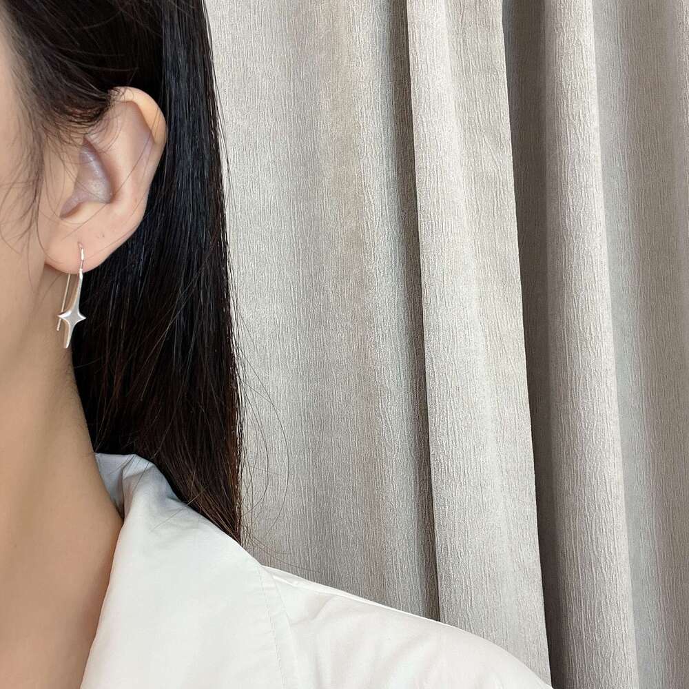 Unique Brushed Star Light High-end Niche Design Elegant Studs Fashion Commuting Simple Earrings for Women 8eb