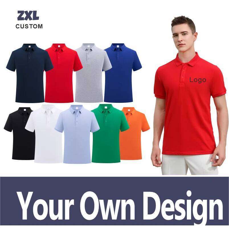 Summer Casual 100% Cotton Polo Shirt Customized Print Text Picture Brand Embroidery Personal Design Breathable Tops for Men