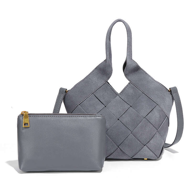 New Women Lazy Style Suede Handmade Tote Woven Handbag Single Shoulder Crossbody Bag