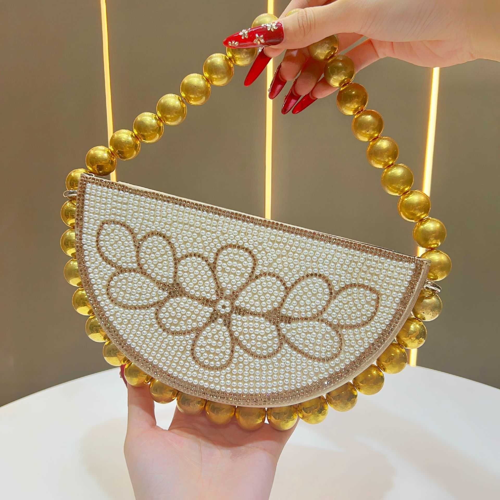 New Womens Handbag Socialite Rhinestone Beaded Evening Bag French Dress Handbag Crossbody Evening Bag