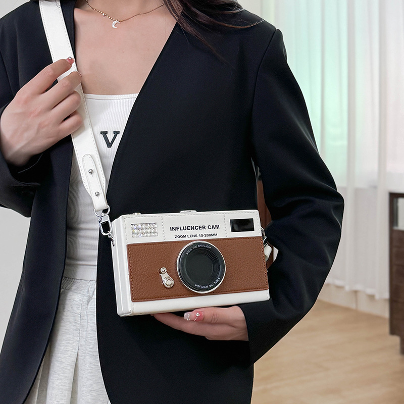 2025 Designer Fashion Cool Camera Women's Small Square Bag New Design Multi functional Shoulder Bag