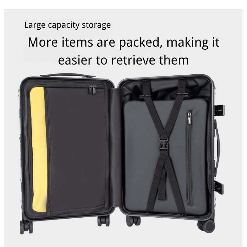 Premium Carbon Fiber Luggage Compartment for Women - Aluminum Frame Suitcase with Universal Wheels