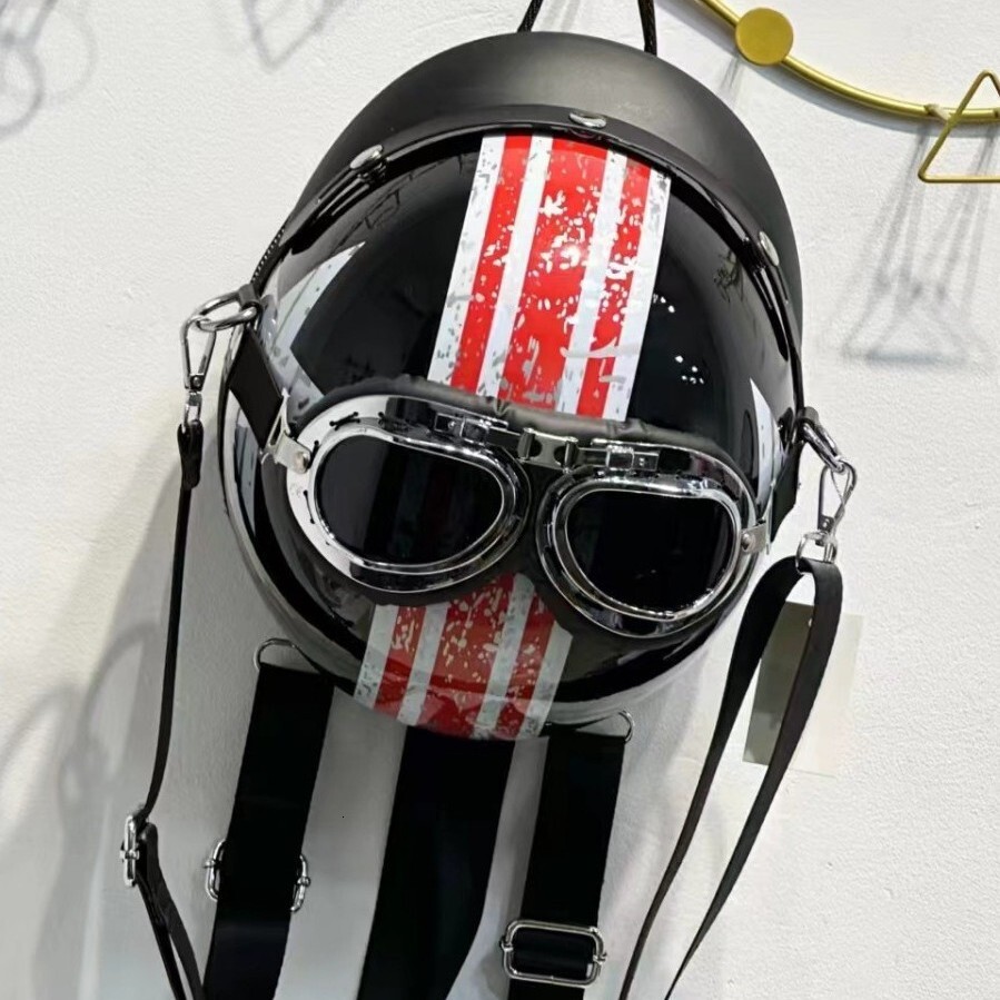 2025 New Helmet Funny Cute Fashion Street Trendy Double Shoulder Crossbody Handbag ddmymoon