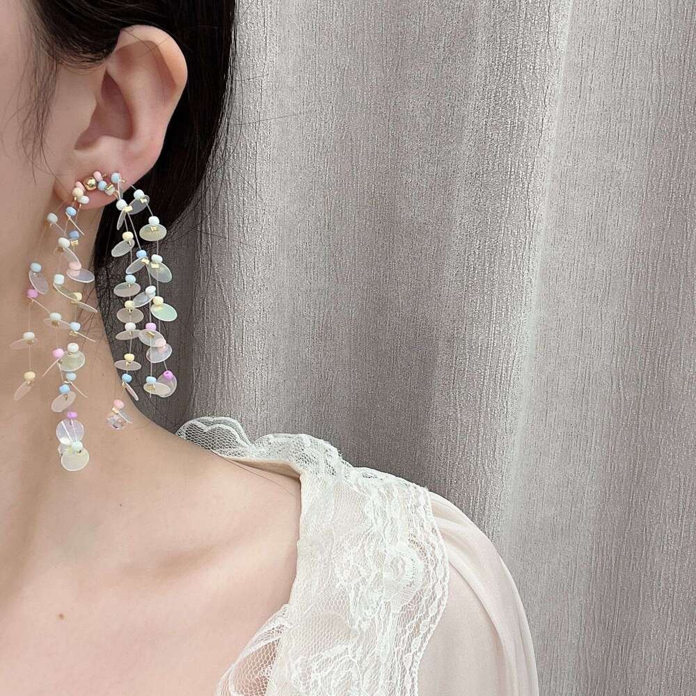 TikTok Super Beautiful Monet Garden Dopamine Beaded Flower Girl Heart Stud 2025 Spring New Earrings 1a5