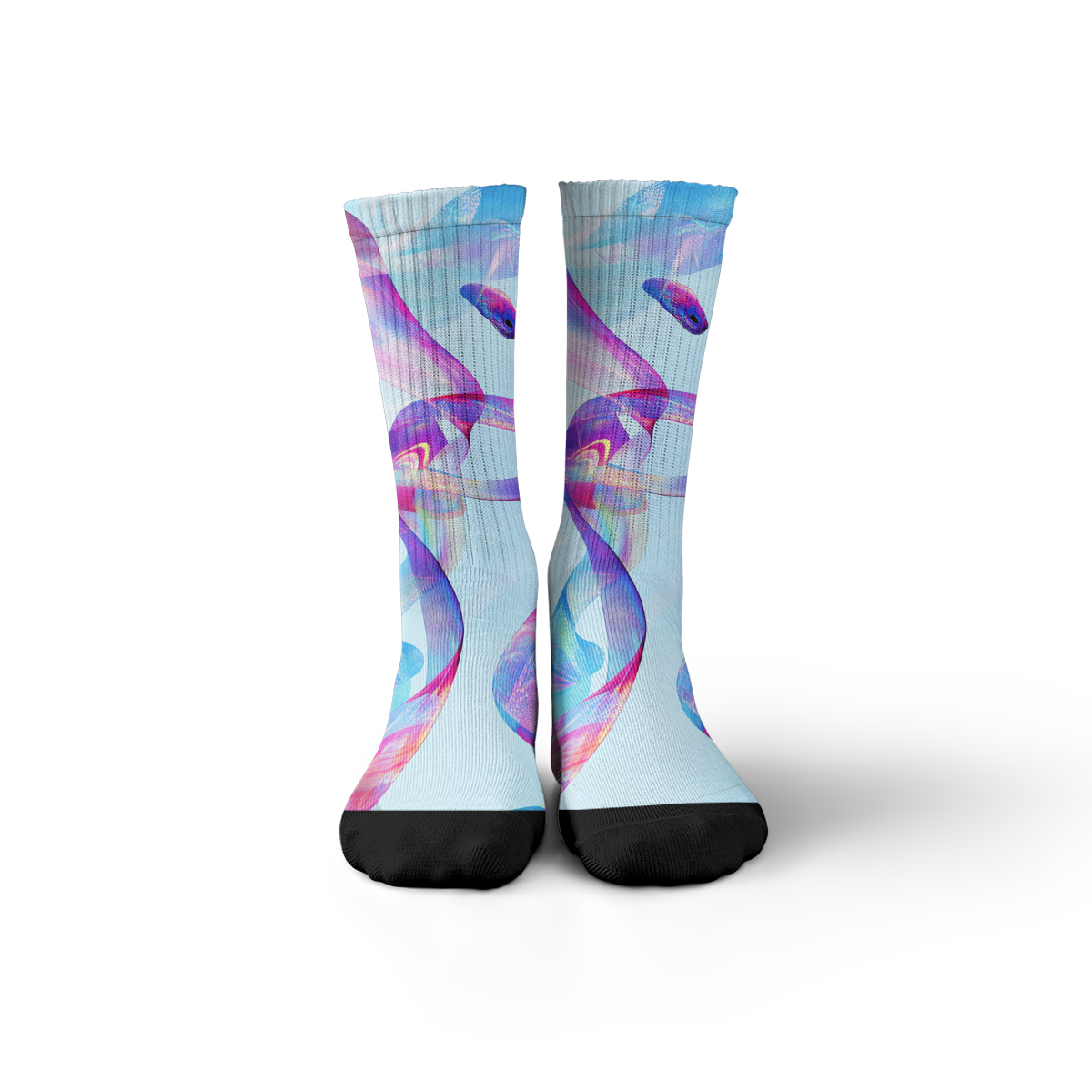 Colorful Abstract Swirl Unisex Tube Designer Socks C102