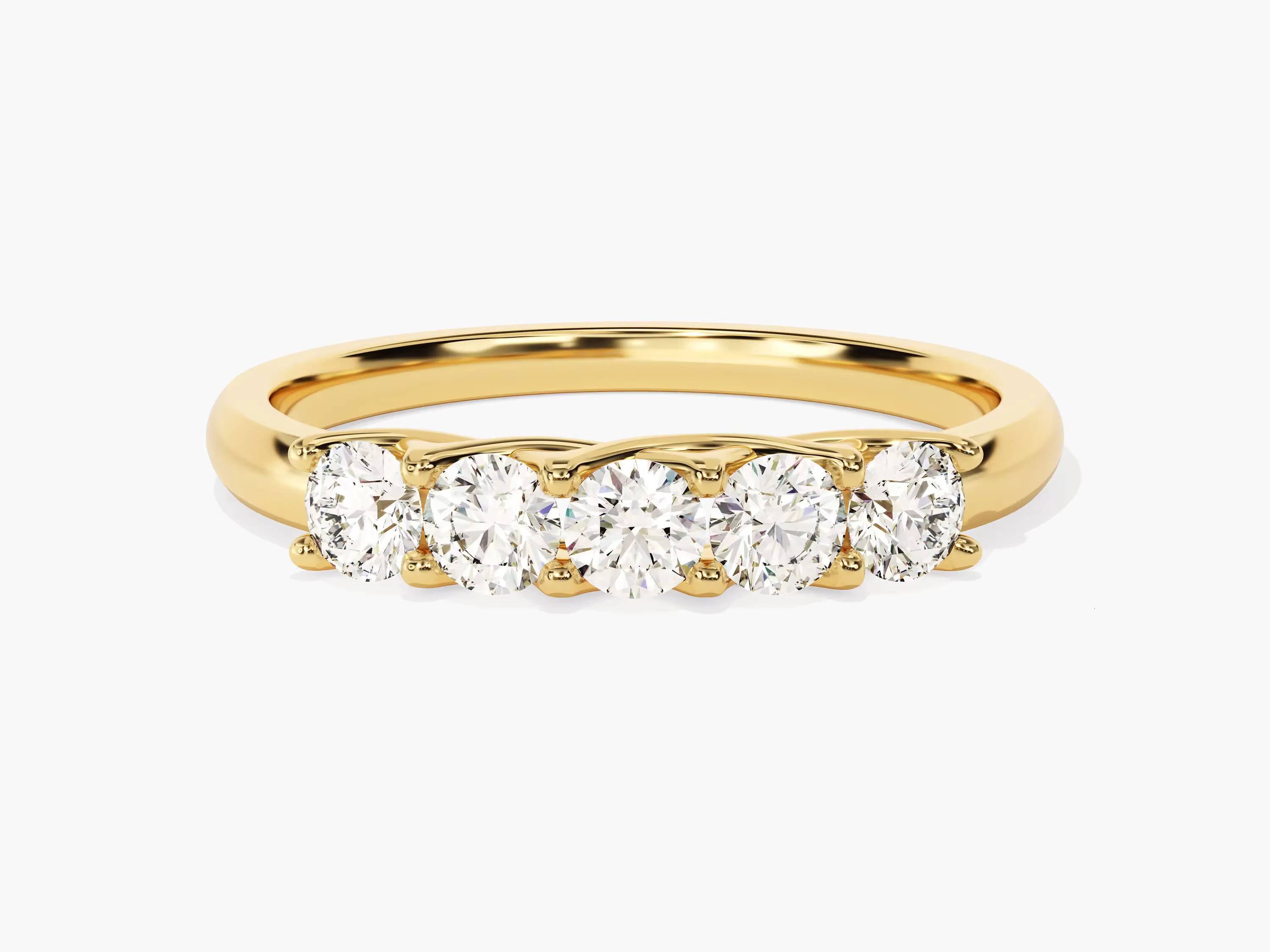 Hot Selling 18K Solid Gold Lab Grown Half Eternity Wedding Engagement Ring for Women Customizable with GRC/IGI Certificate