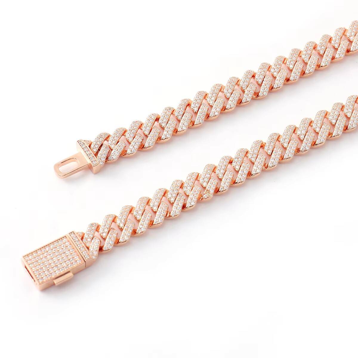 10mm 12mm Real 18k Gold Cuban Chain Link Customized Moissanite Diamond Hip Hop Jewelry Necklace with GRA Certified Bracelet