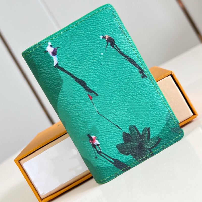 10A purse designer mirror quality card holder wallets cardholder holder coin purses passport set bags clip pocket walle pocket sports scene cherry Gift box assembly