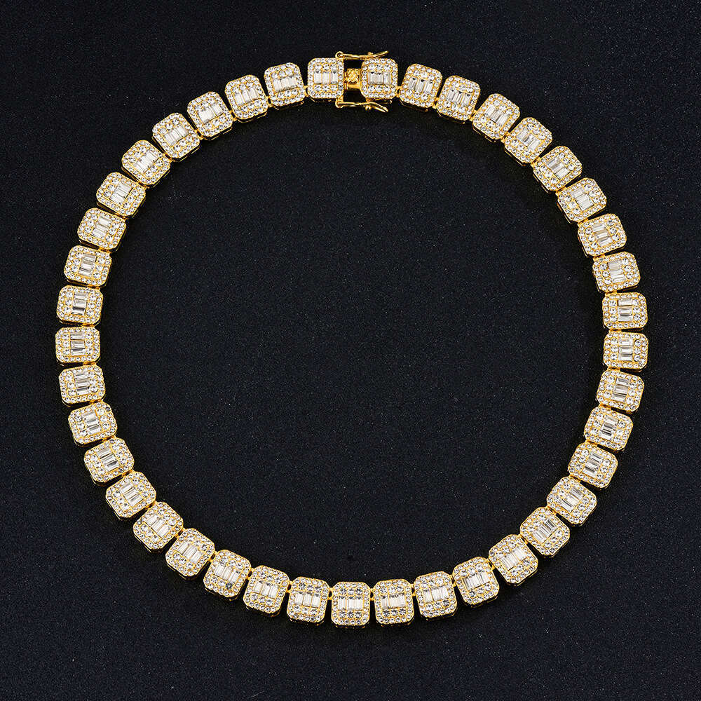 Cuban Fashion New Square Rock Sugar Chain 12mm Necklace Bracelet Niche Hip Hop Women's Jewelry Accessories