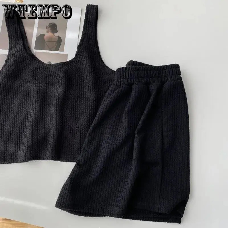 Sleeveless Classic Womens Matching Set Casual Summer Top and Shorts for Women Tracksuit Twopiece Suit Female Sports 250729