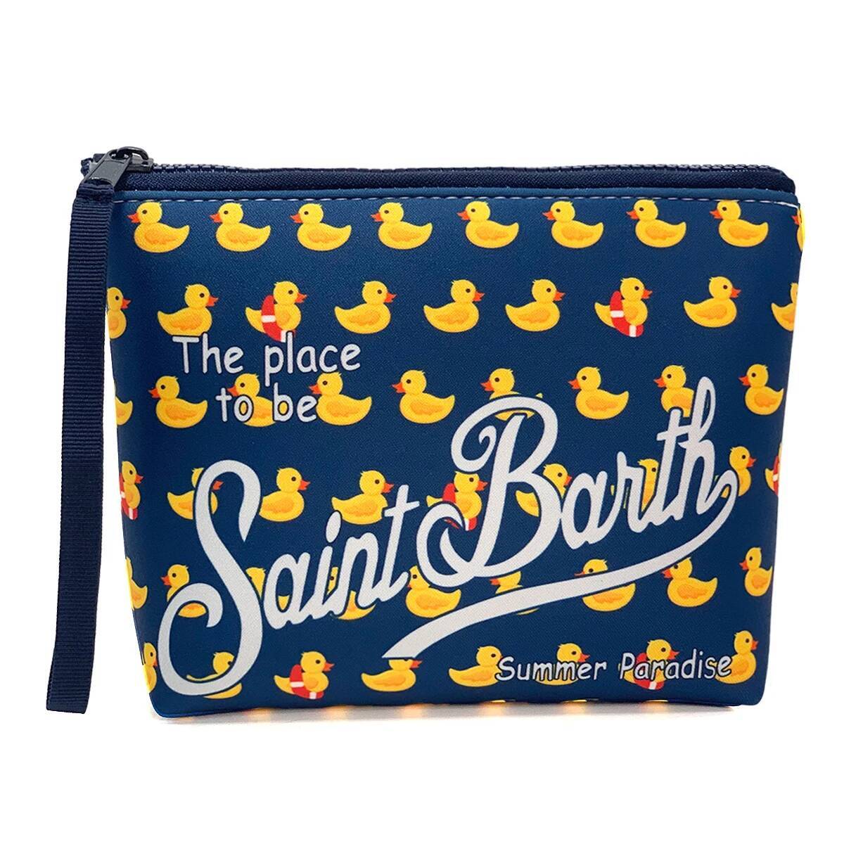 S-Saint BARTH New Female Clutch Vertical Pattern Pink Diving Zip-Up Pouch Fashion Neoprene Makeup Bag Trendy Toiletry Purse