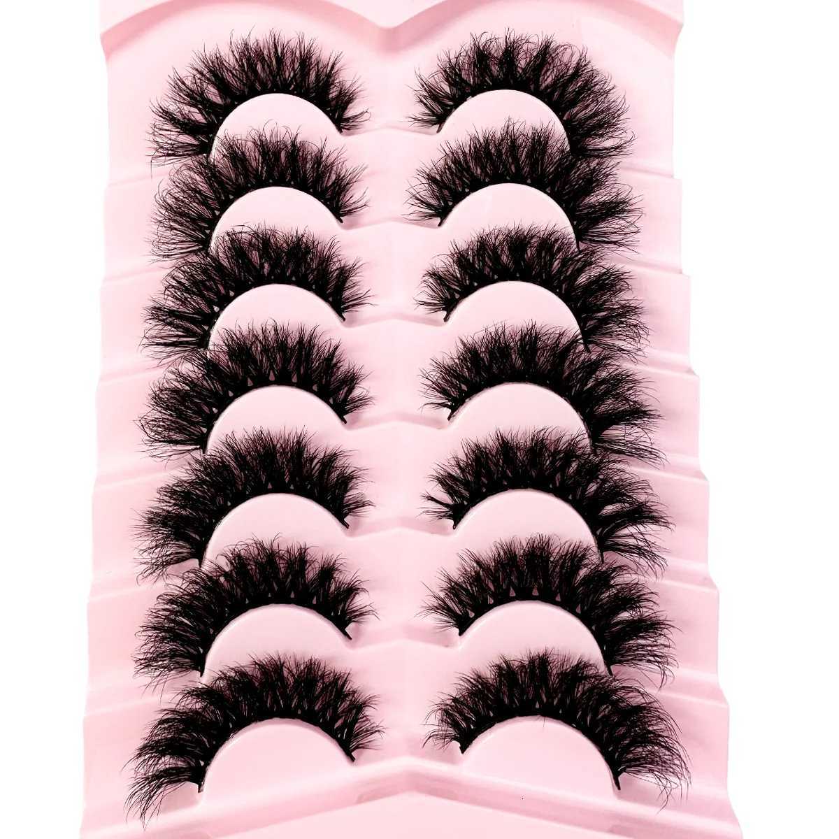 3D Mink Lashes Cat Eyelashes Fluffy Wispy Volume Lashes Natural Feathery Effect Lightweight Flexible Band Fake Lashes Z250730