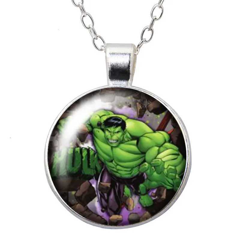 HK Hero Round Photo Cabochon Silver Plated Pendant Necklace Jewelry Chain 60cm Gift Y250730