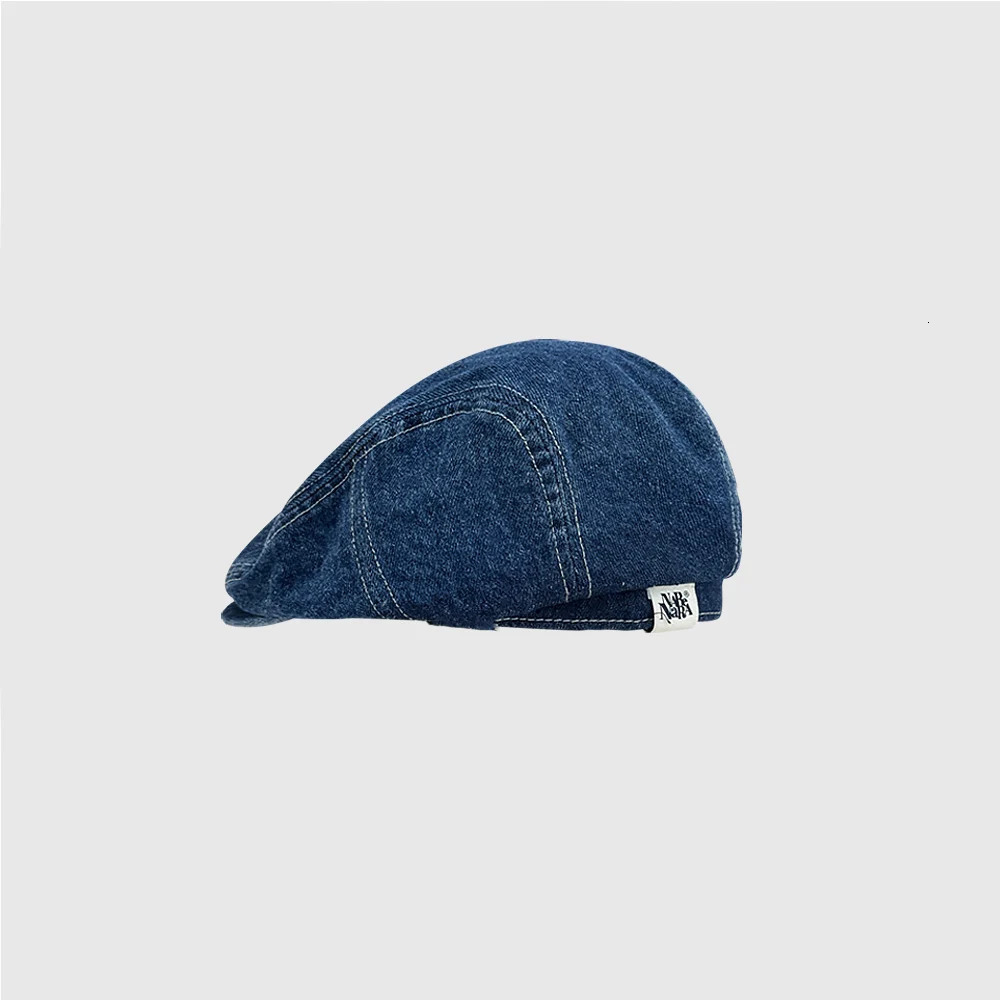 Retro Cowboy Beret Womens Summer Versatile Washed and Used Big Head Circumference Show Small Face Forward Hat 250729