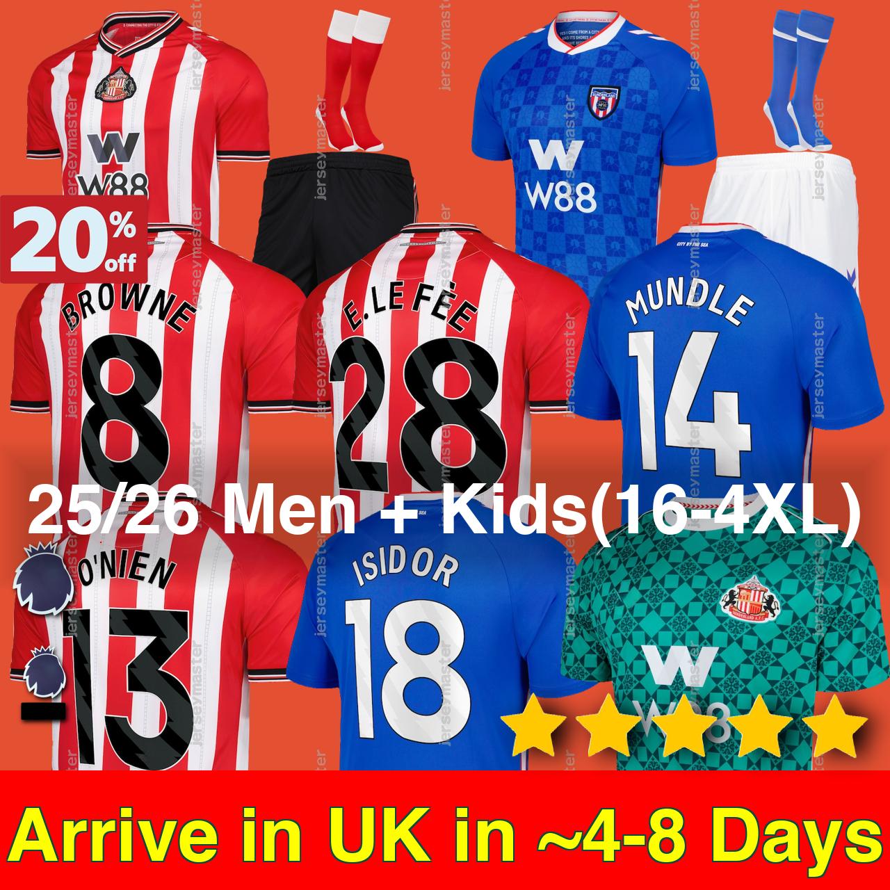 Sunderland 25 26 kit DOHERTY Soccer Jersey S.BUENO MUNETSI ANDRE GOMES STRAND LARSEN HEE CHAN AGBADOU Sunderland football shirt DAWSON R. GOMES DOYLE football jersey