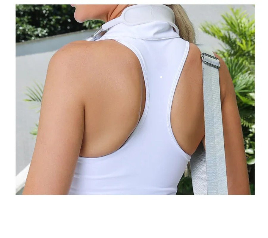 303 Womens Yoga Outfit Tennis Dresses Cheerleaders One Piece Golf Dress Sleeveless Pants Lined Pocket Turn-down Collar With Pad