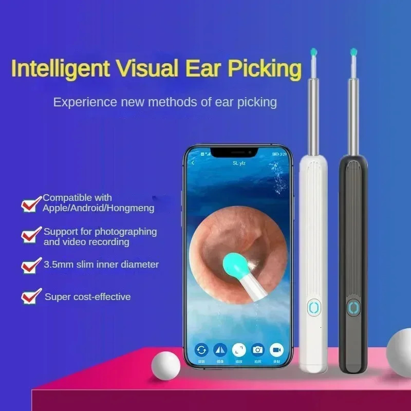 Wireless Wi-fi Visual Ear Cleaner Otoscope Ear Wax Ear with 1296P HD Cleaning Kit Removal Sticks Endoscope Camera Tool Kit 250726