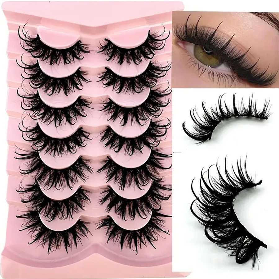 7 pairs of fashionable dense naturally curled and moisturizing false eyelashes wet eyelashes blooming like sunflowers. Z250730