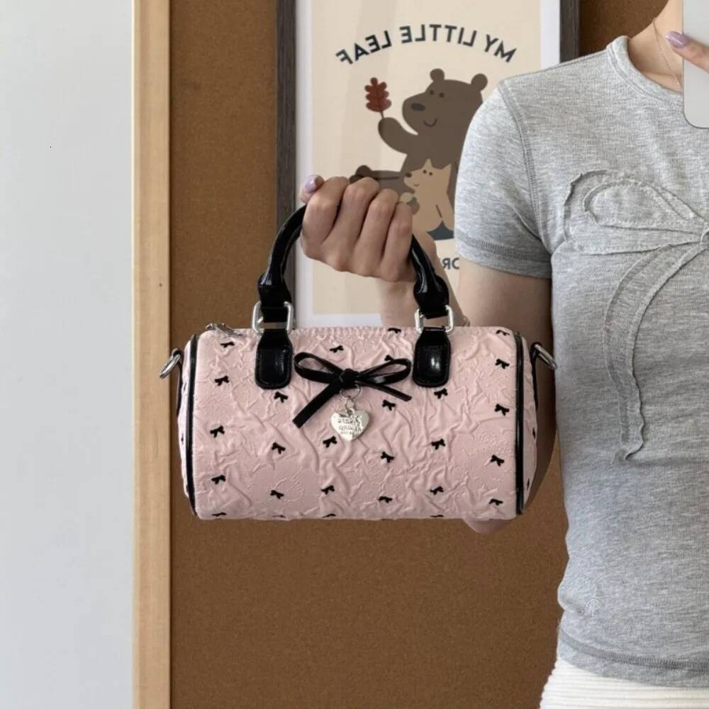 Vintage Literary Cylinder Lovely Wristlets Advanced New Minority All-Match Casual Clutches Bow Panelled Zip Moda Handbags