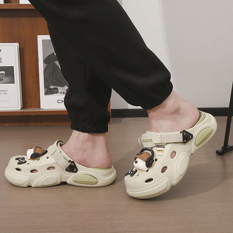 TK2025 New Men's Outdoor Lightweight Comfortable Non-Slip Odor-Resistant Closed-Toe Thick-Soled Cushioned Clog Sandals