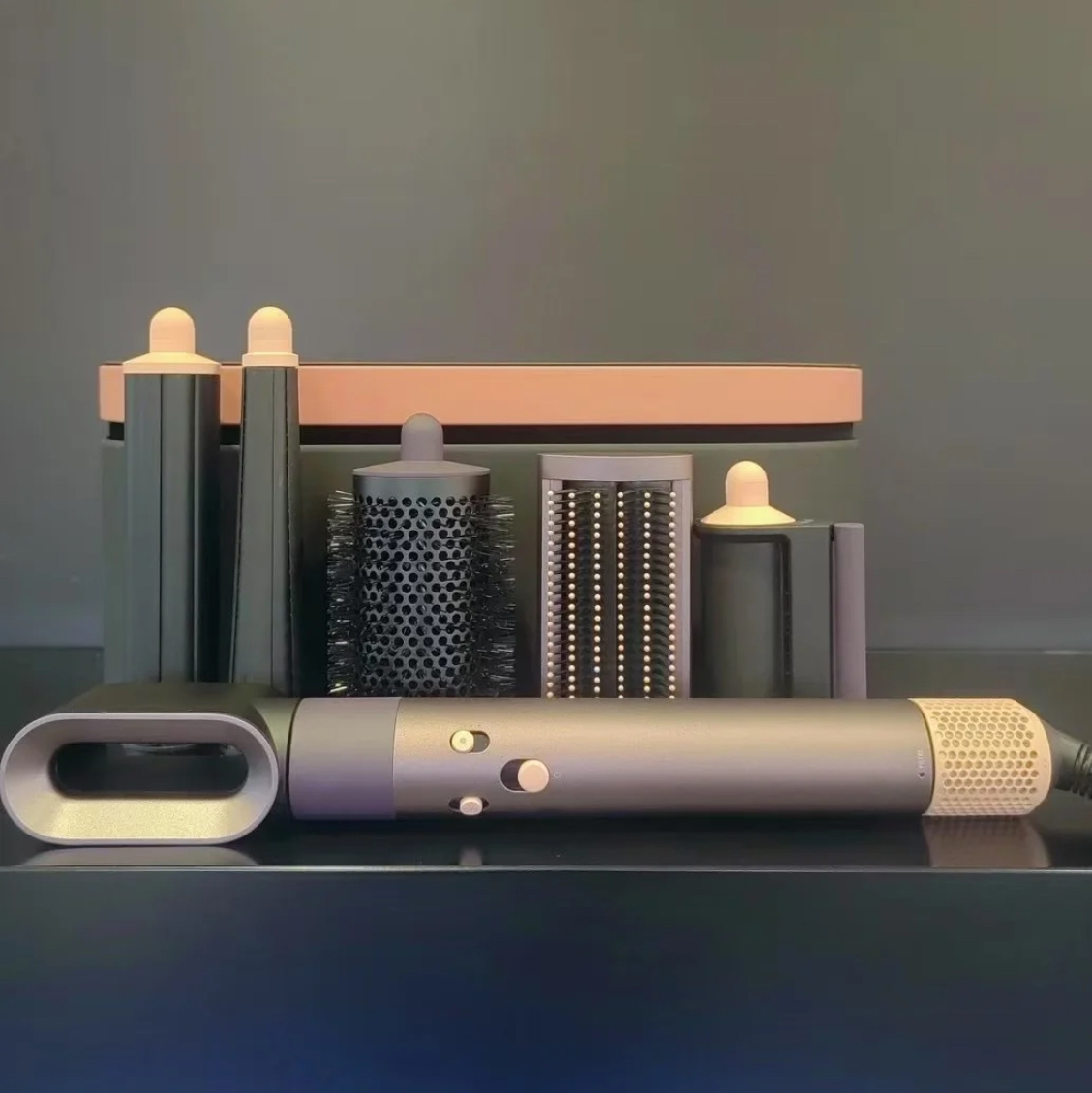 Designer HS08 Hair Curling iron Hair dryer Bluetooth styling tool Curler Top quality Dry & wet curling iron hairdrier 7in1 gift box