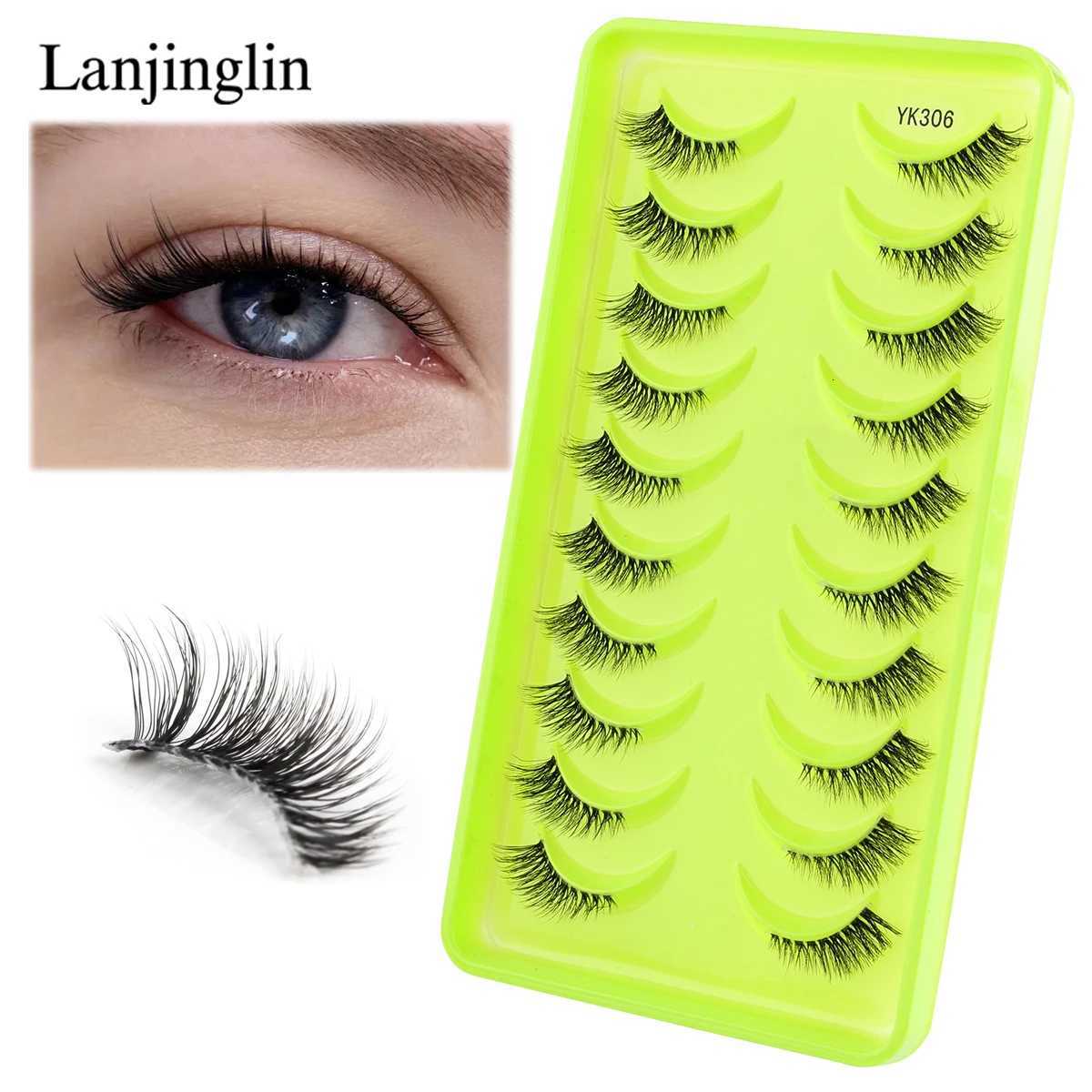 Fake Lashes 3/10 Pairs Half Lashes Cat Eye Natural Long Wispy 3D Mink Eyelashes Reusable Makeup Tool Faux Cils Makeup Eyelashes Z250730