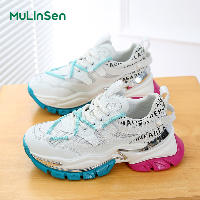 Mulinsen dad shoes women's 2025 new spring and autumn leisure breathable mesh dopamine versatile summer lightweight sports running shoes