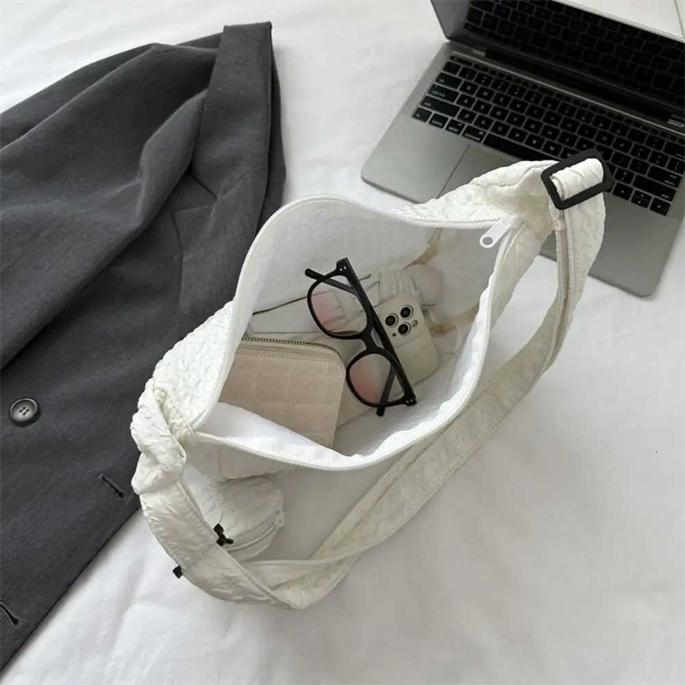 Ruched Design Sahel Bag Shoulder Bag Nylon Crossbody Bag Pleated Cloud Bag Korean Style Bag for Girl Wen Y250730