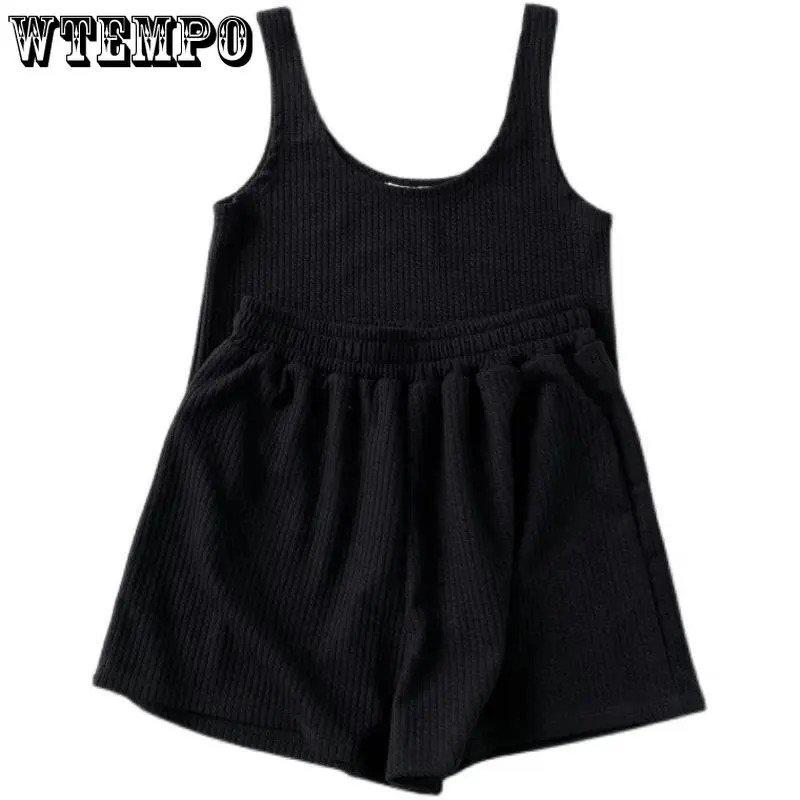 Sleeveless Classic Womens Matching Set Casual Summer Top and Shorts for Women Tracksuit Twopiece Suit Female Sports 250729