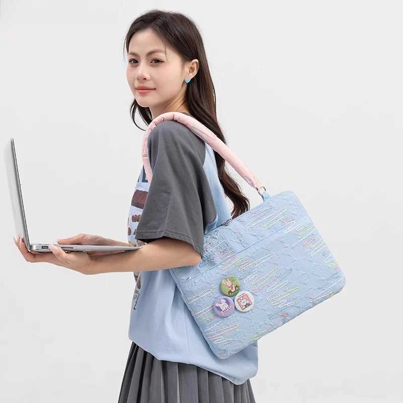 2025 New Casual Cute Laptop Bag 13.3 14 14.5 Inch Simple Handbags Shoulder Bag Wen Notebook Pouch y250730