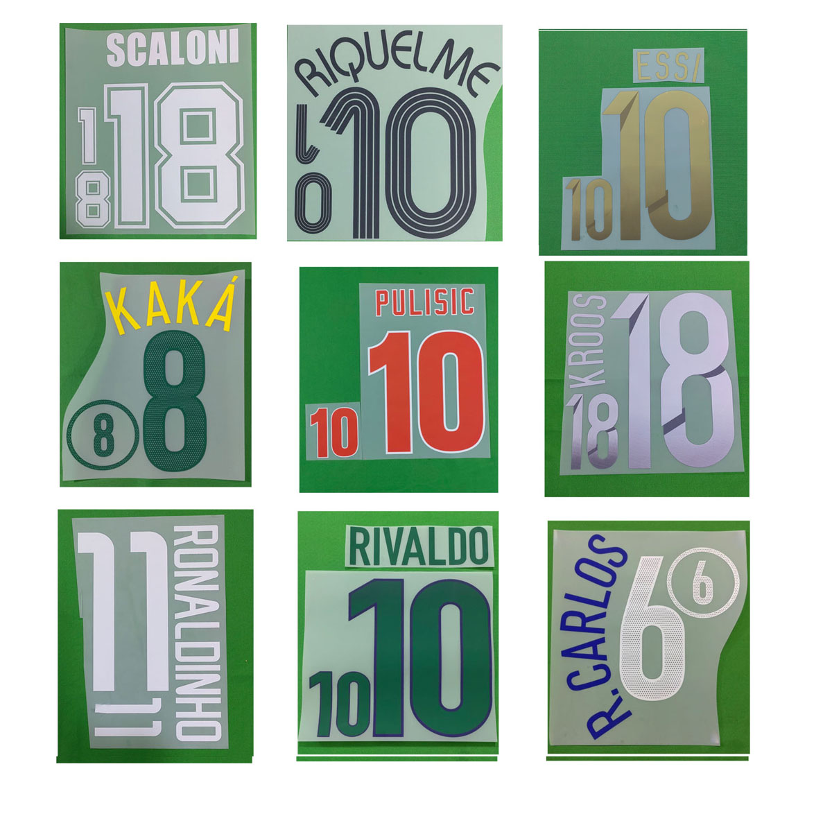 Retro Nameset Pulisic Scaloni Ronaldinho R.Carlos Riquelme Printing Soccer Patch Badge