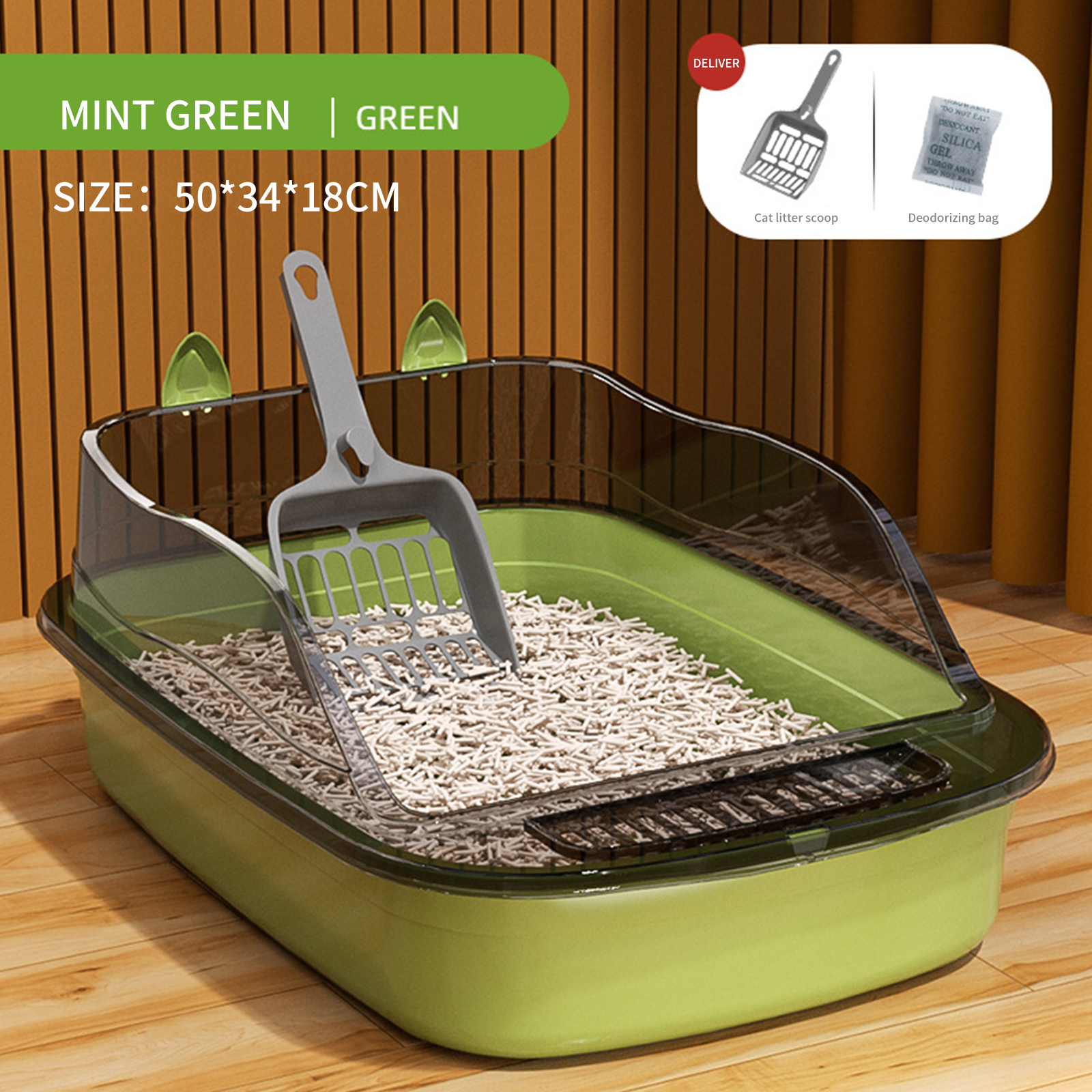 Pet supplies oversized high fence semi enclosed cat litter box thickened cat toilet extra large