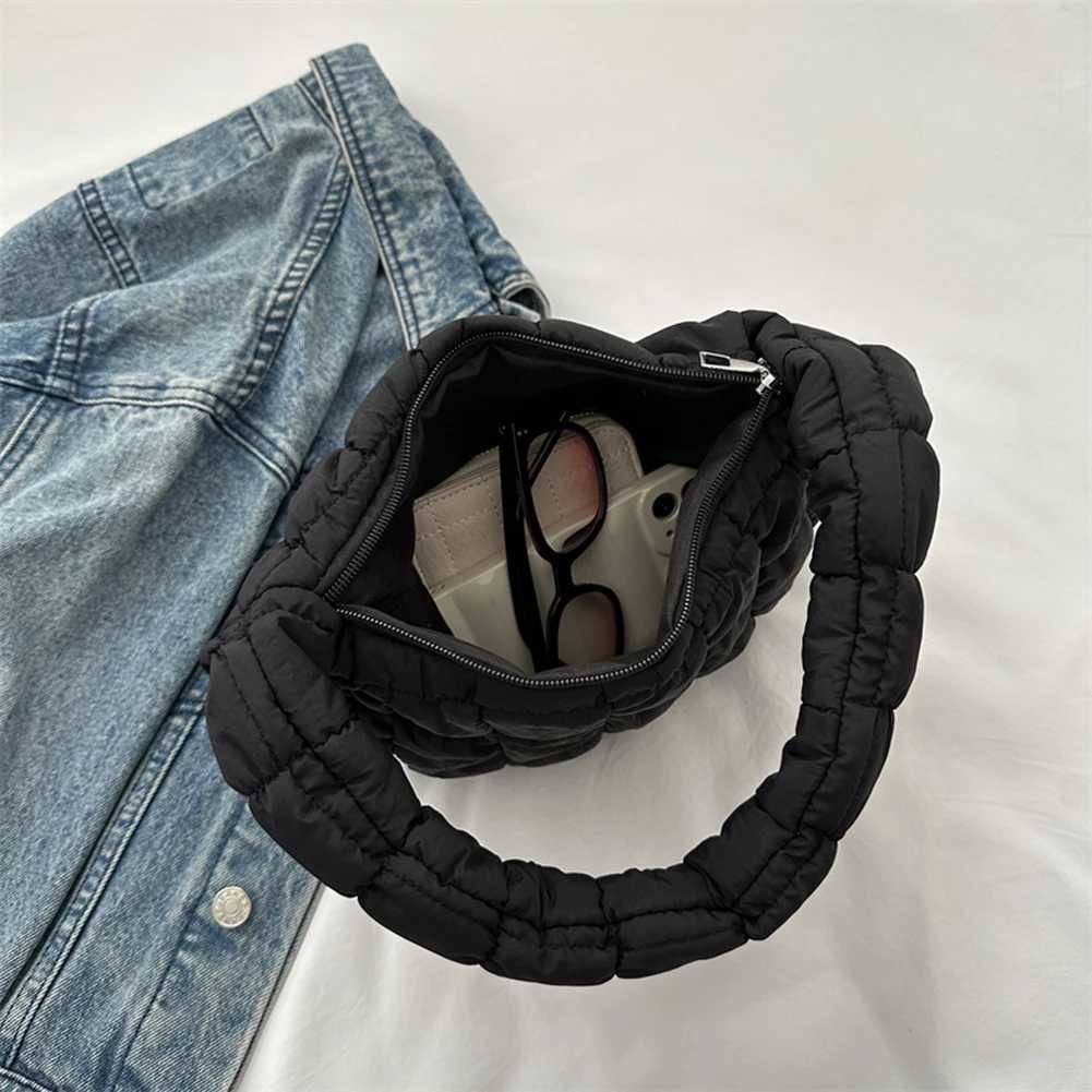 Womens Totes Bag Pleated Underarm Bag Shoulder Crossbody Bags Women Small Tote Bag Quilted Cloud Bag Winter Puffer Handbag Bag Y250729