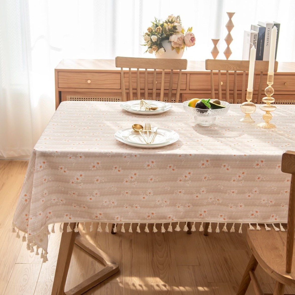 YL-36857 imitation linen printed tablecloth waterproof and oil-proof washable Bohemian ethnic style table cloth rectangular coffee table desk