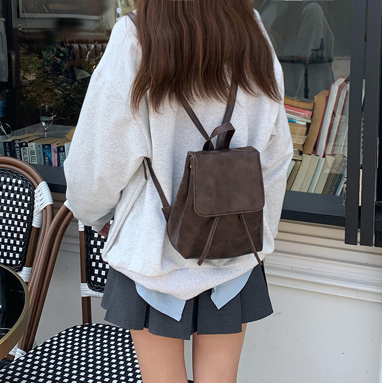 Designer Bag Xiaohongshu Same Style Compact Retro Luxury Bag American Brown Backpack 2025 New Ins Simple Versatile Shoulder Bag Tote Bag