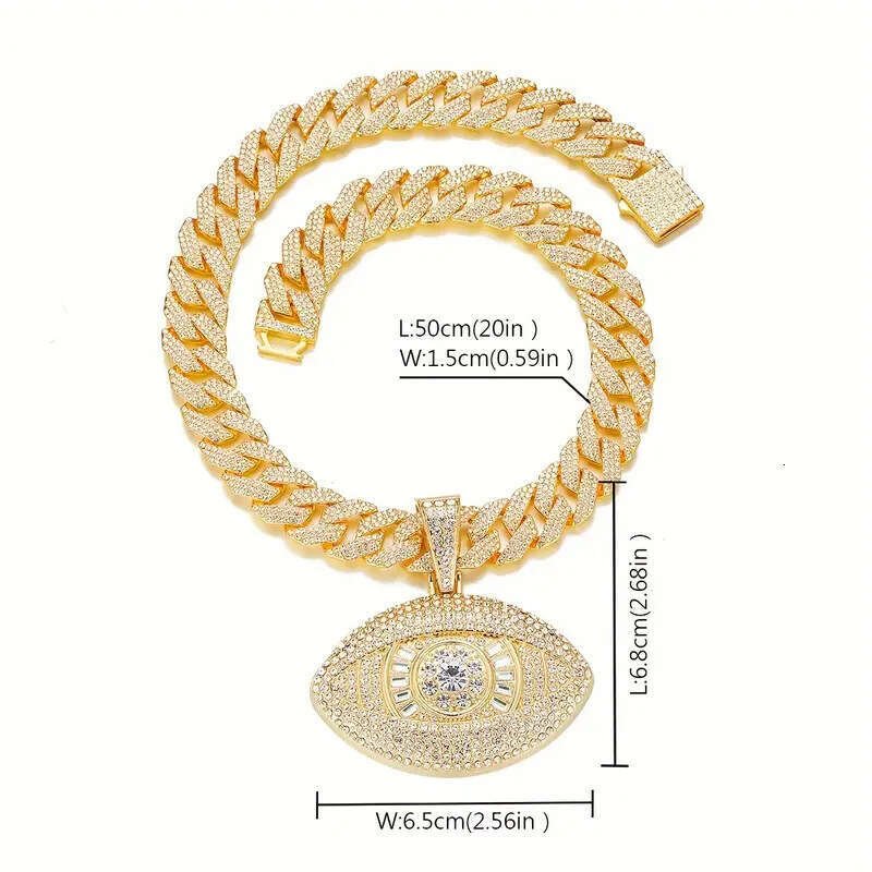 New Arrival Men's Pendant Hip-Hop Style Personality Creative Devil's Eye Alloy Full Dia Necklace
