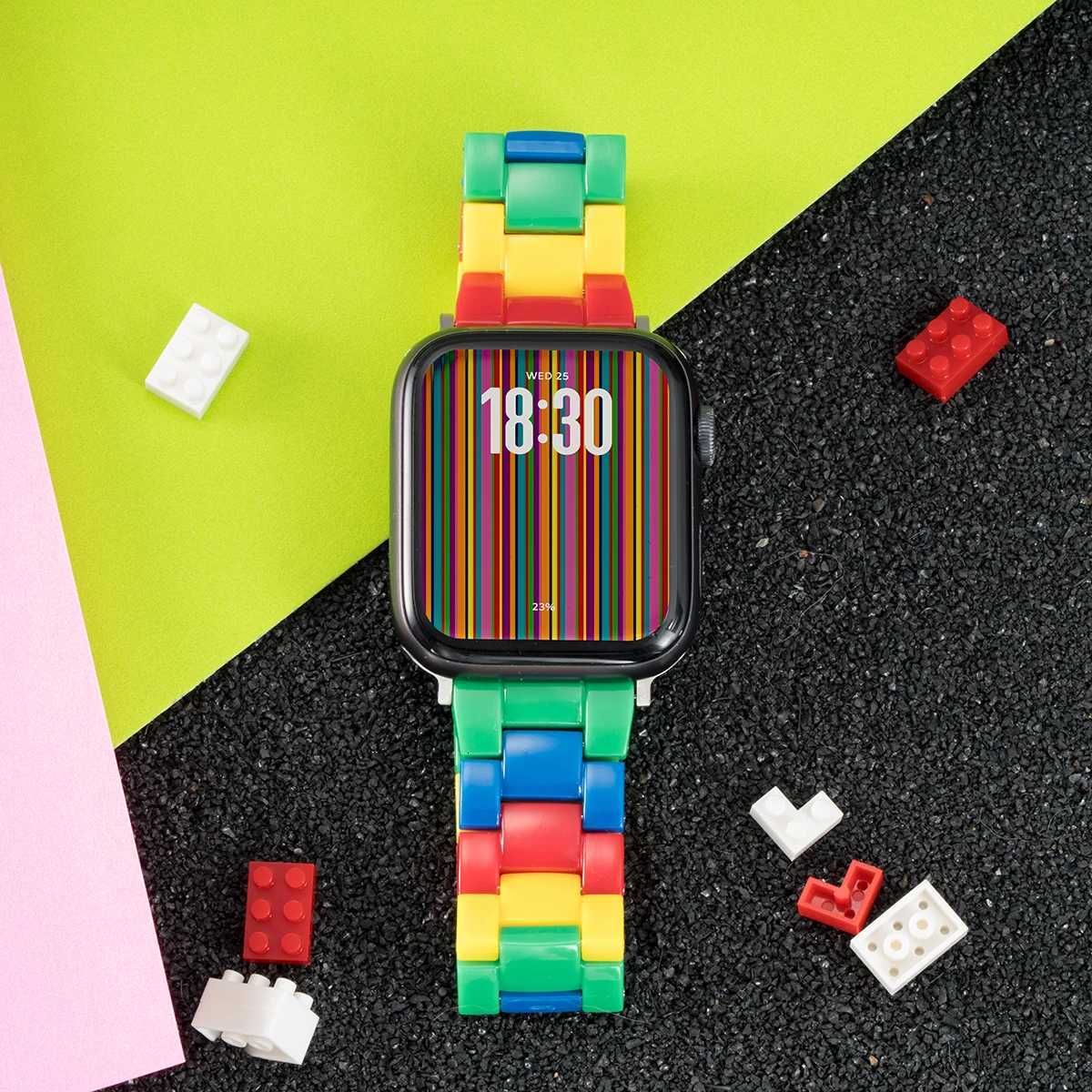 Can Resin Band for ple tra 2 49mm 7 8 9 41 45 40mm 42 44mm Str building blocks Bracelet for I 6 SE 5 Y250730