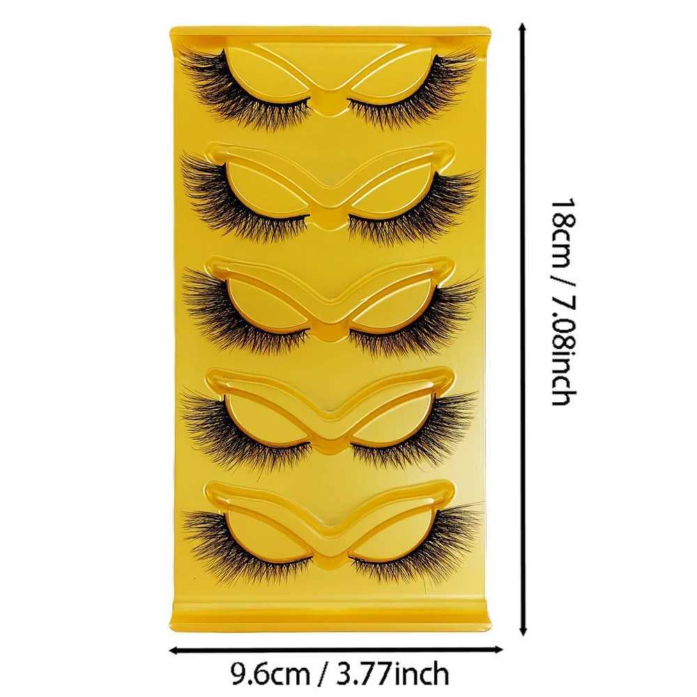 5 Pairs Cat Eye Lashes Wispy Fake Lashes Fluffy Cat Eye Lashes Extensions False Eyelashes Z250731
