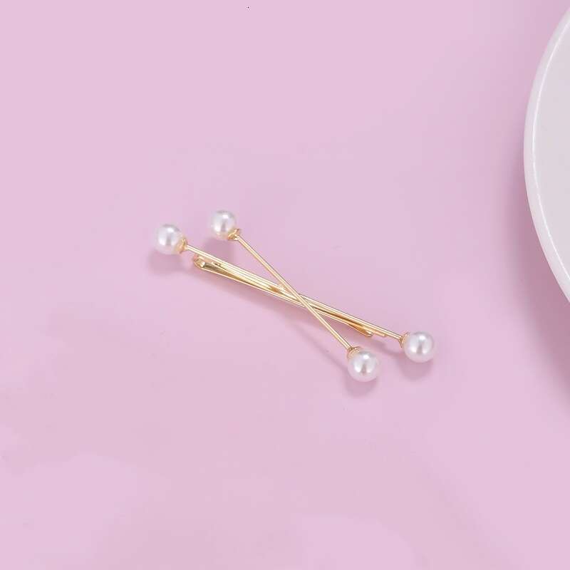 New Pearl Ins Cross Side Bangs Clip Bobby Pin for Broken Hair