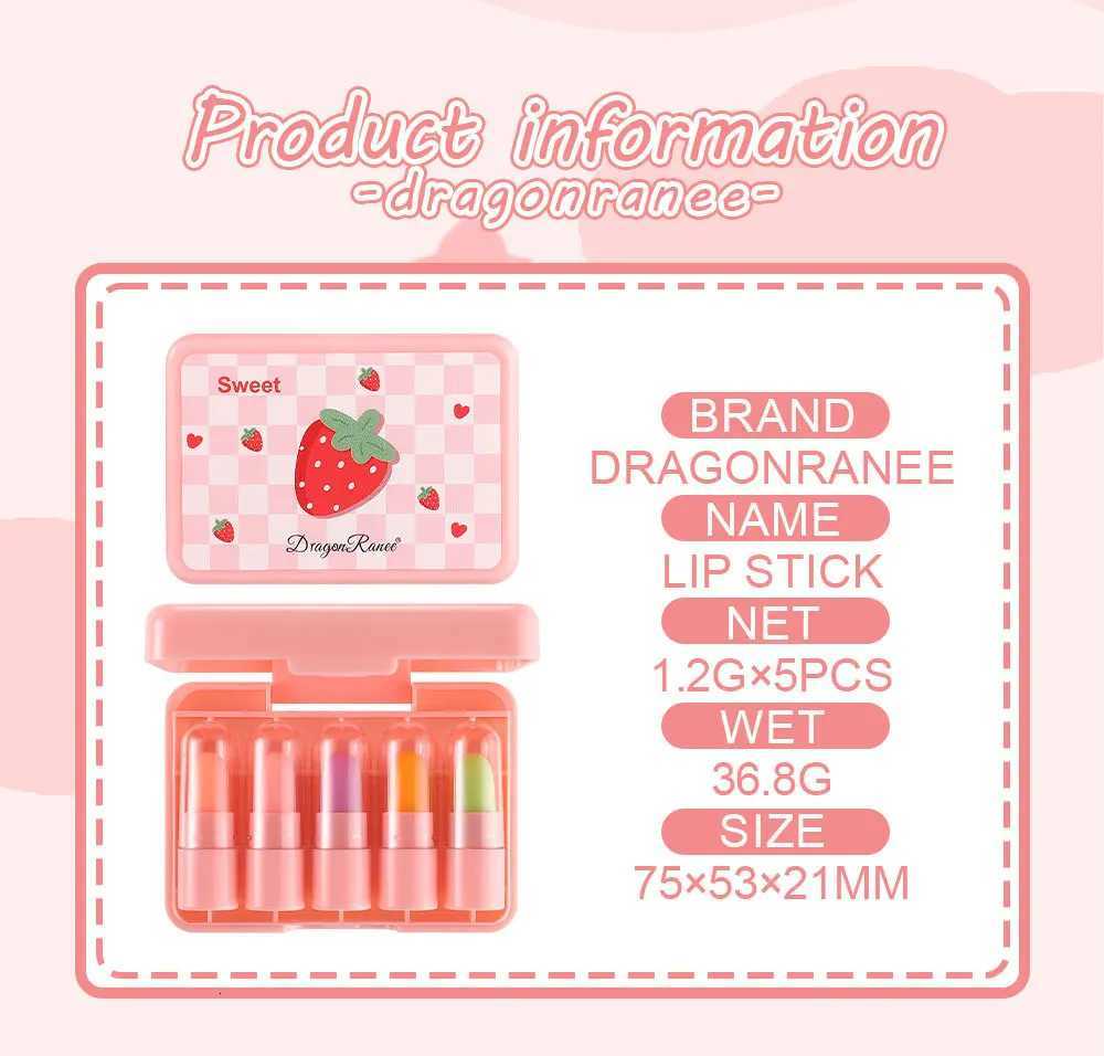 5pcs/set Temperature Change Mini Lipstick Set Fruit Flavor Is Not Easy To Stick Cup Color Change Lipstick G250729