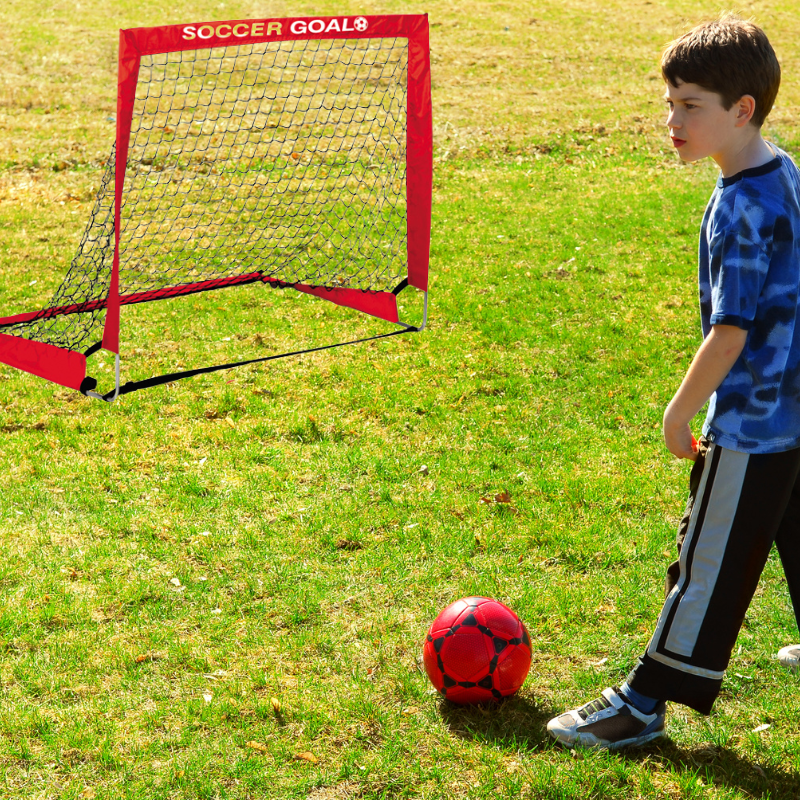 Portable Training Soccer Goal for Kids - Foldable Ball Toy Playset