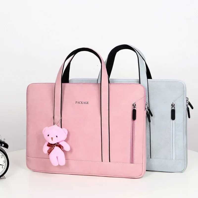 13 14 15 15.6 Inch Laptop Bag Handbag Wen Notebook Bag for MacBook Pro Air 13 Case Xiaomi Asus PU Leather Luxury Computer Bag y250730