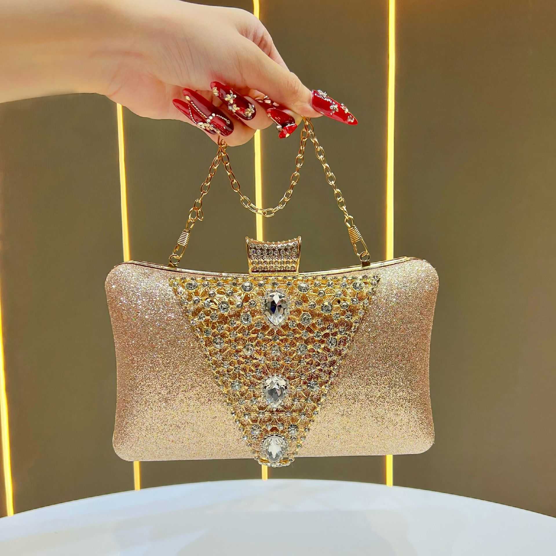 New Evening Bag Rhinestones Womens Handbag Formal Evening Chain Bag Crossbody Clutch Bag for Women