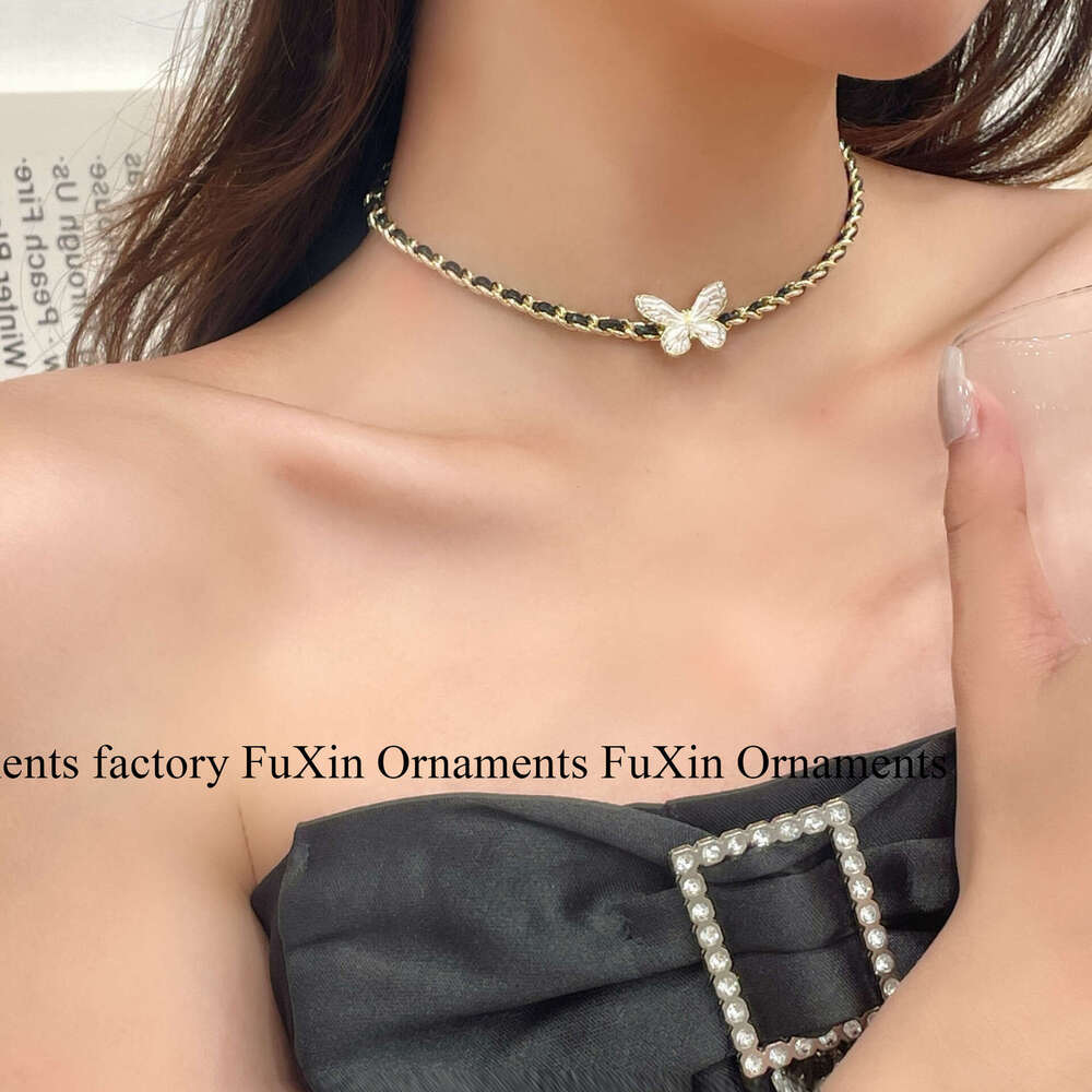 Kalomei First Shadow Autumn Necklace for Women Fashion Trendy Cool Butterfly Niche Design High-end Sense Elegant Versatile Collarbone Chain f15